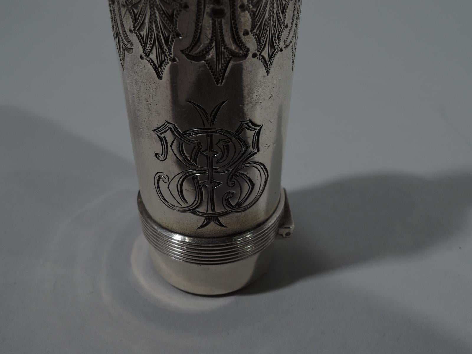 Aesthetic Movement Antique Gorham Aesthetic Sterling Silver Perfume Vinaigrette