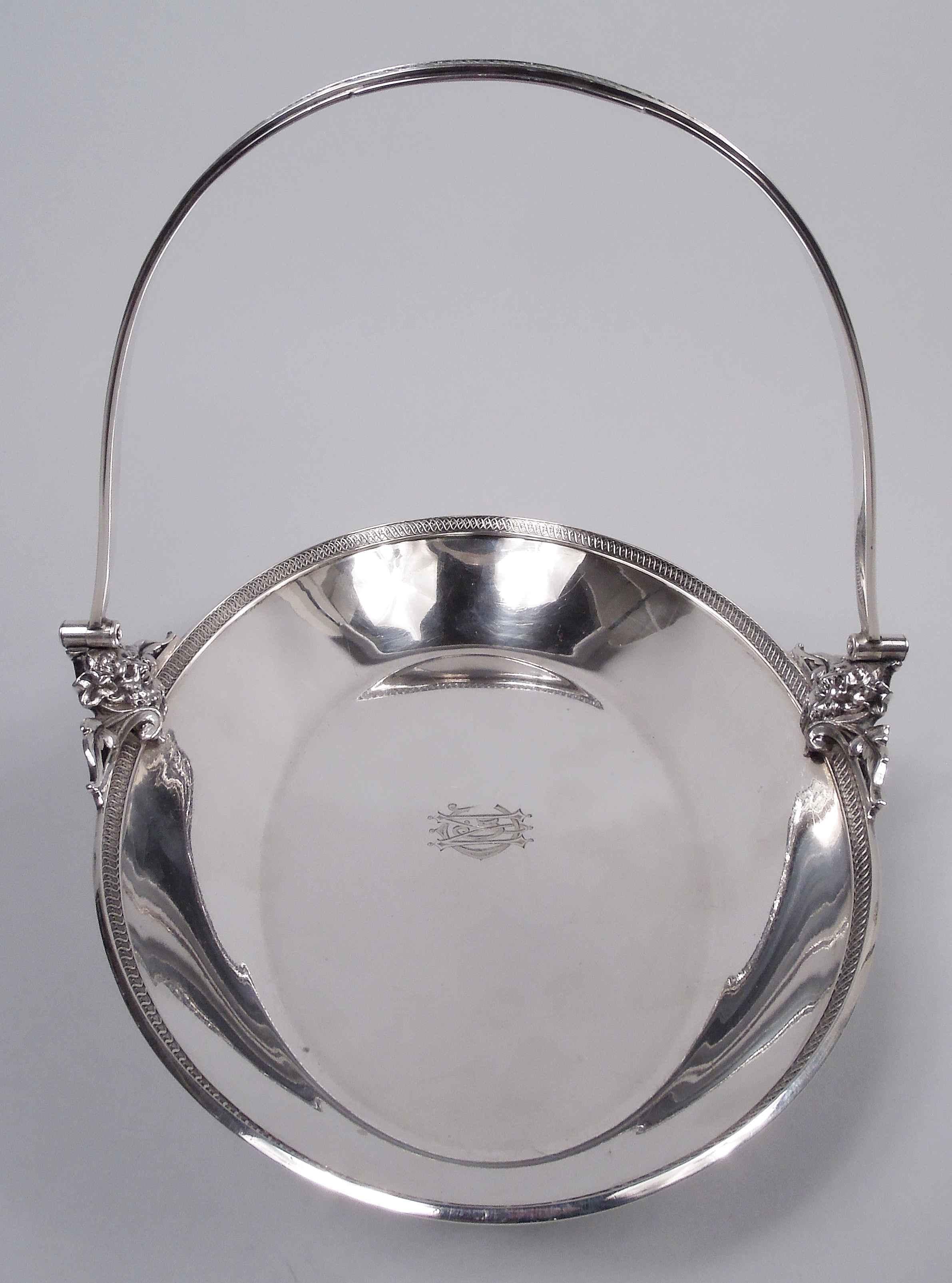 Antique Gorham American Classical Coin Silver Basket   1