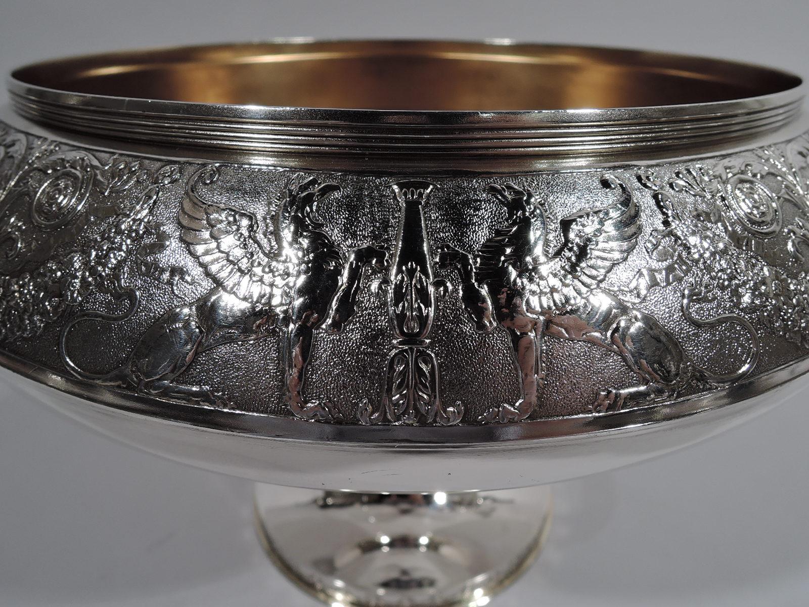 Antique Gorham American Classical Sterling Silver Compote In Excellent Condition For Sale In New York, NY