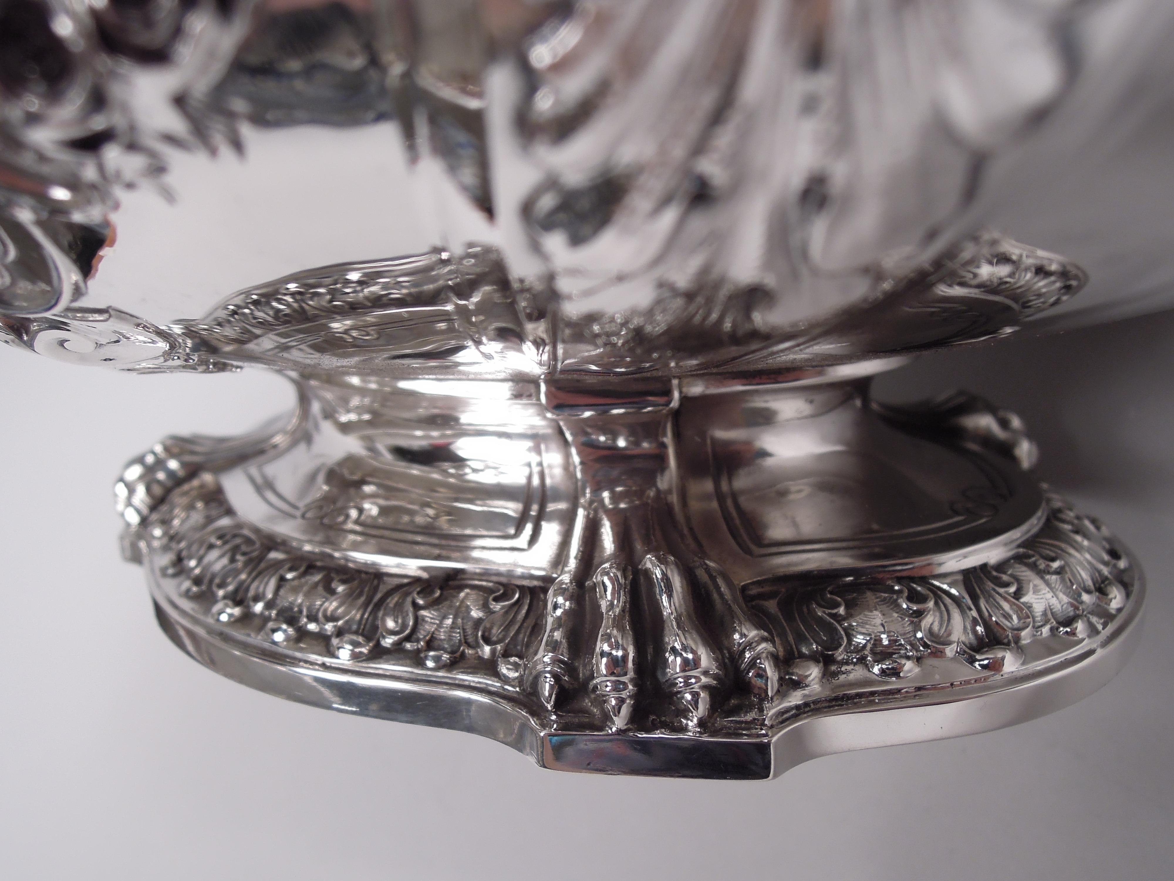 Antiguo cuenco Gorham American Edwardian Classical Lion Head, 1900 Plata esterlina en venta