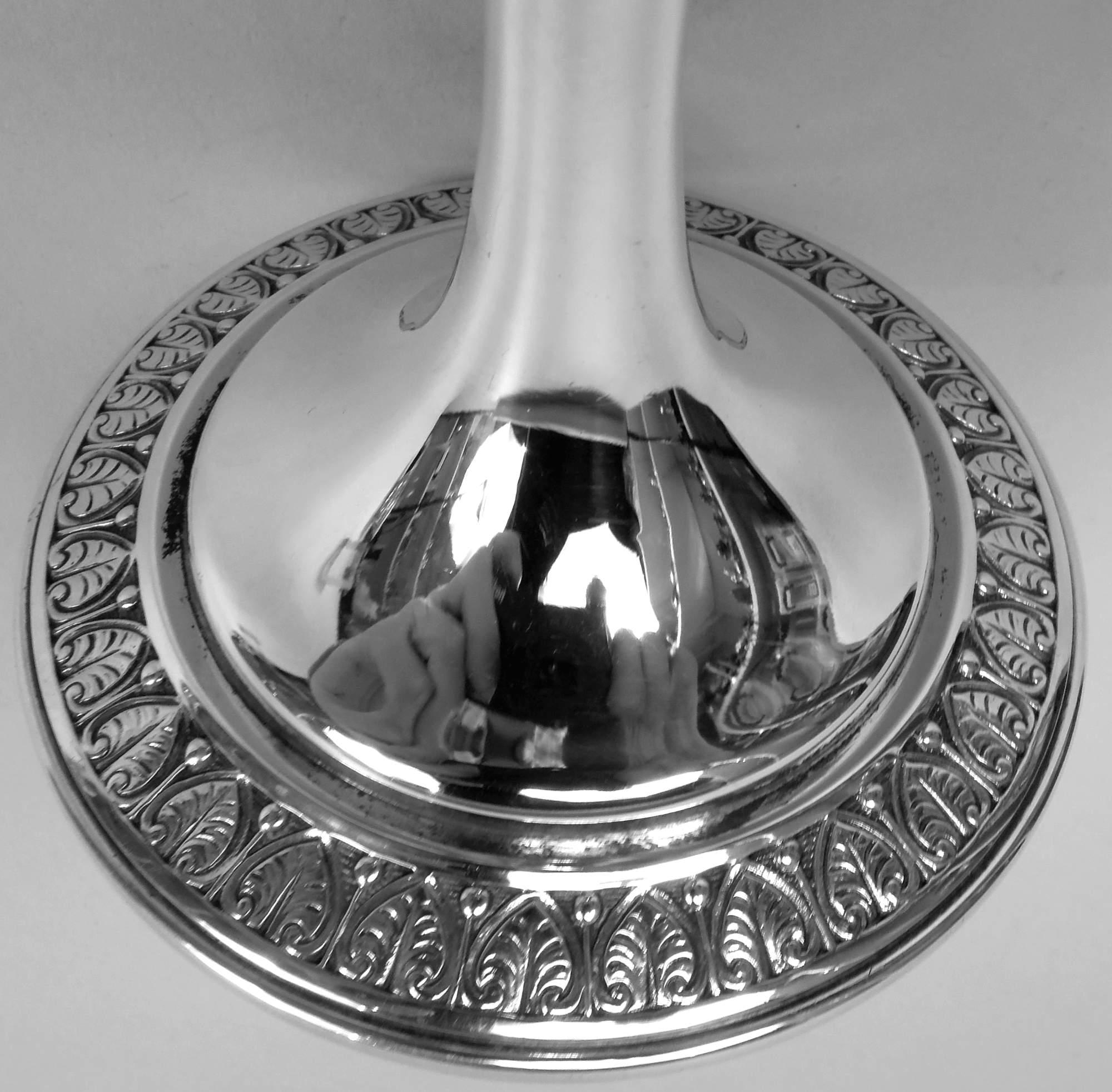 Antique Gorham American Victorian Classical Coin Silver Vase For Sale 3