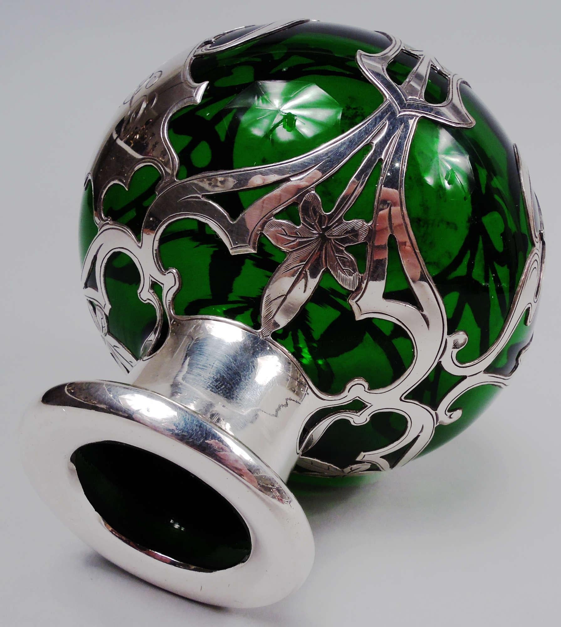 Argent Antique parfum Art Nouveau Gorham recouvert d'argent vert en vente