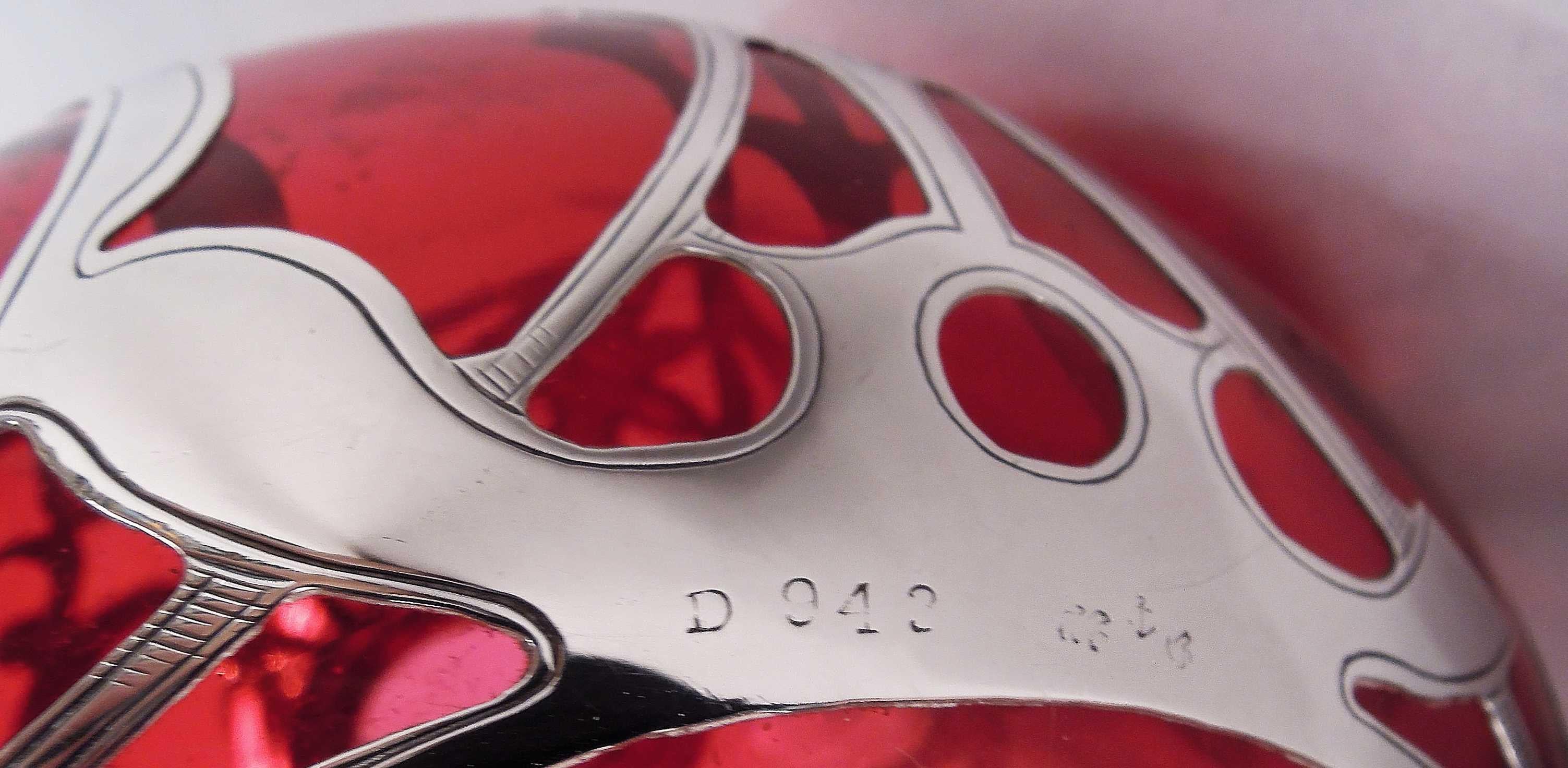Profumo antico Gorham Art Nouveau rosso con sovrapposizione di argento in vendita 1