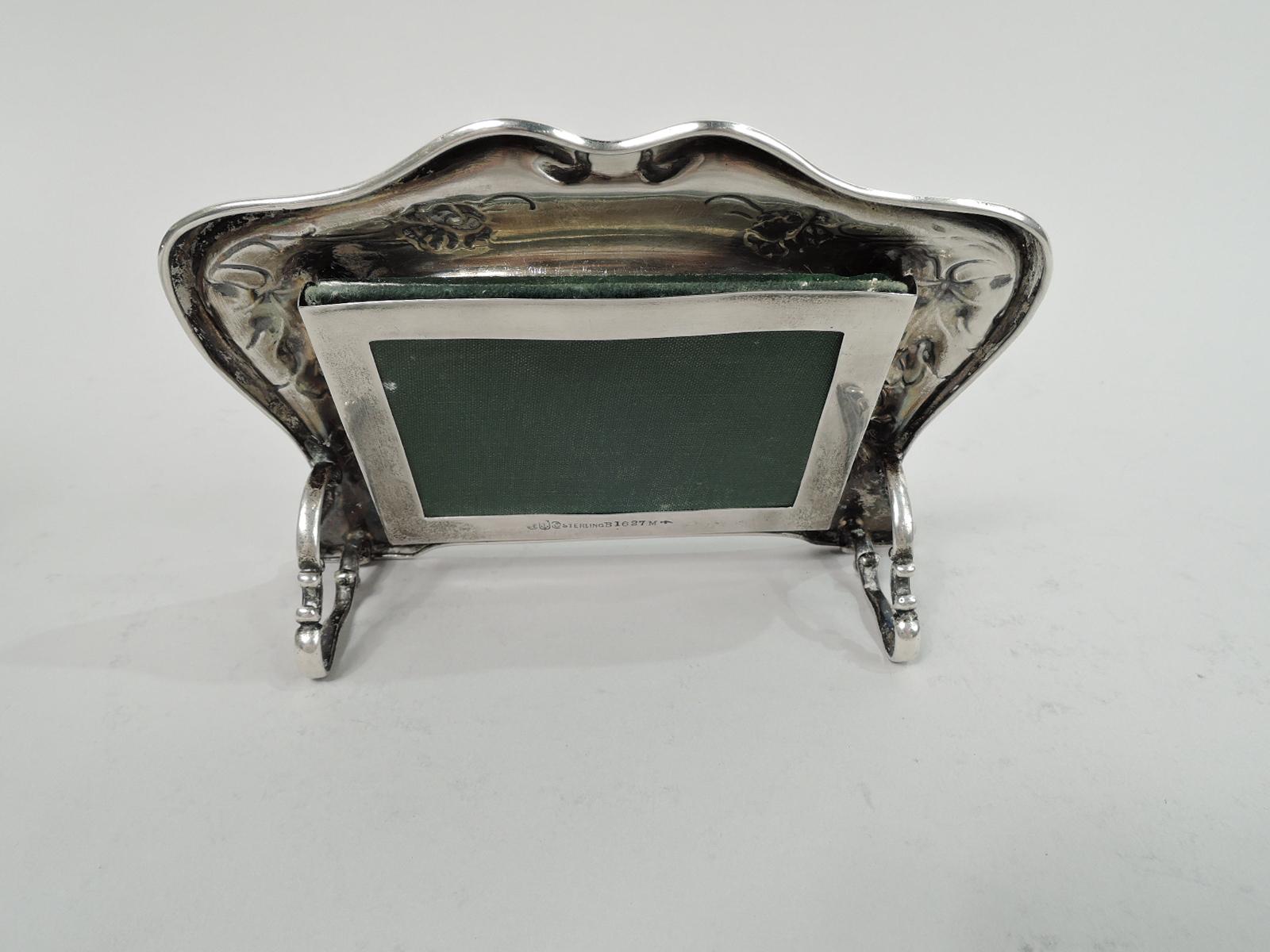 Antique Gorham Art Nouveau Sterling Silver Boudoir Picture Frame In Excellent Condition In New York, NY