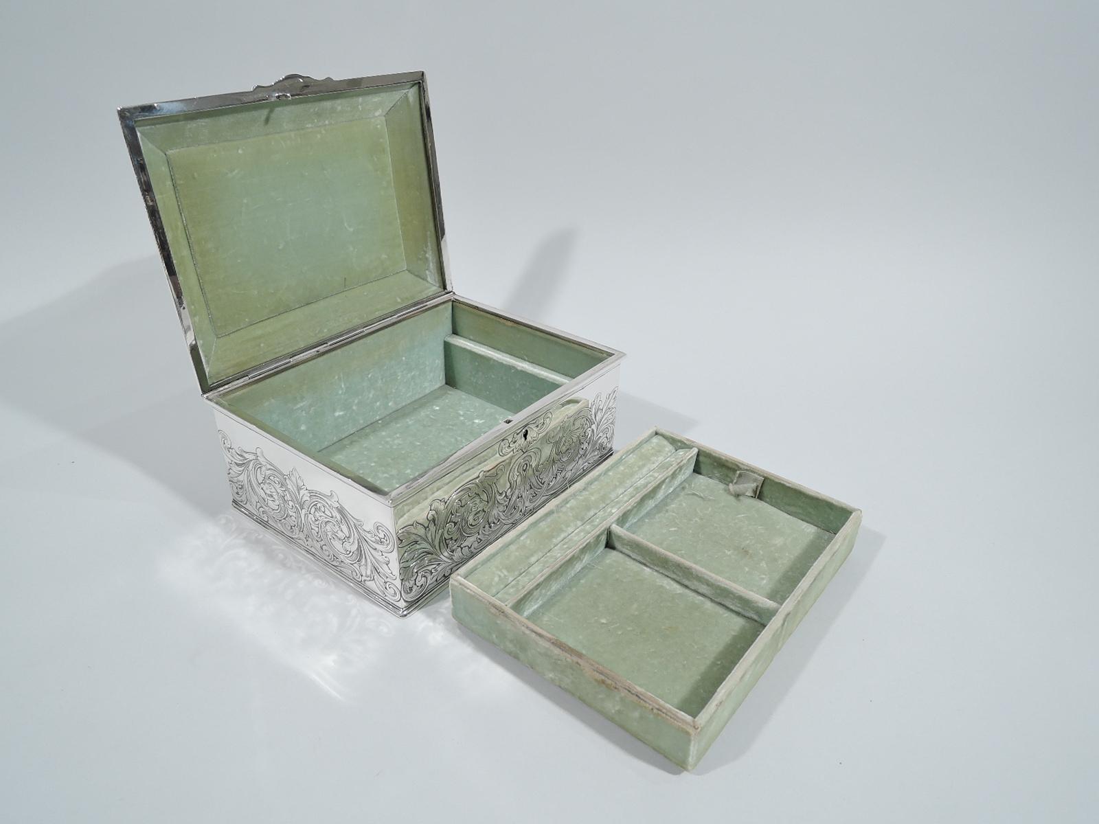 20th Century Antique Gorham Art Nouveau Sterling Silver Jewelry Box