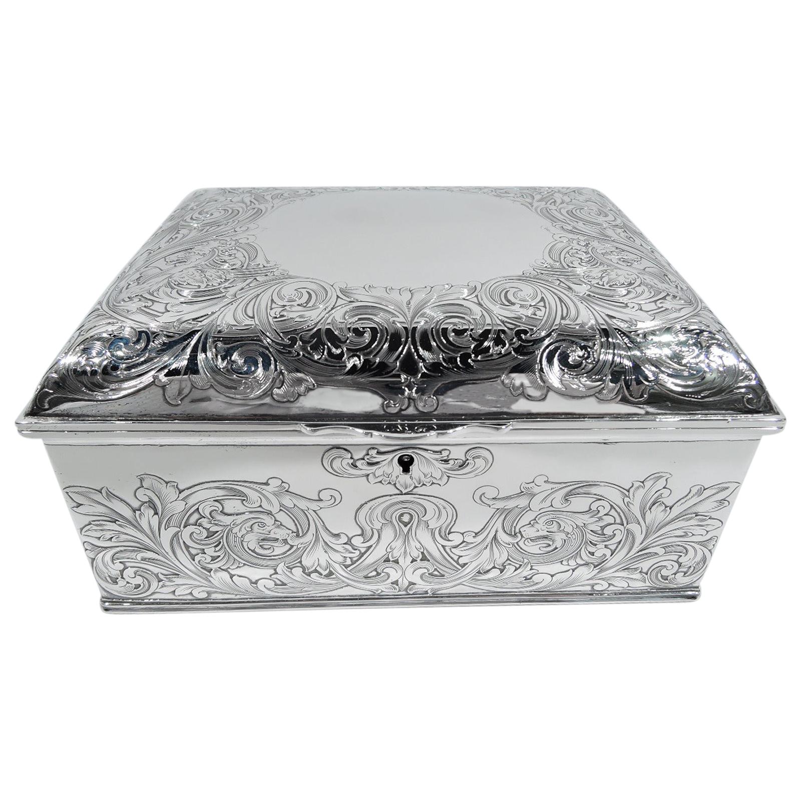 Antique Gorham Art Nouveau Sterling Silver Jewelry Box