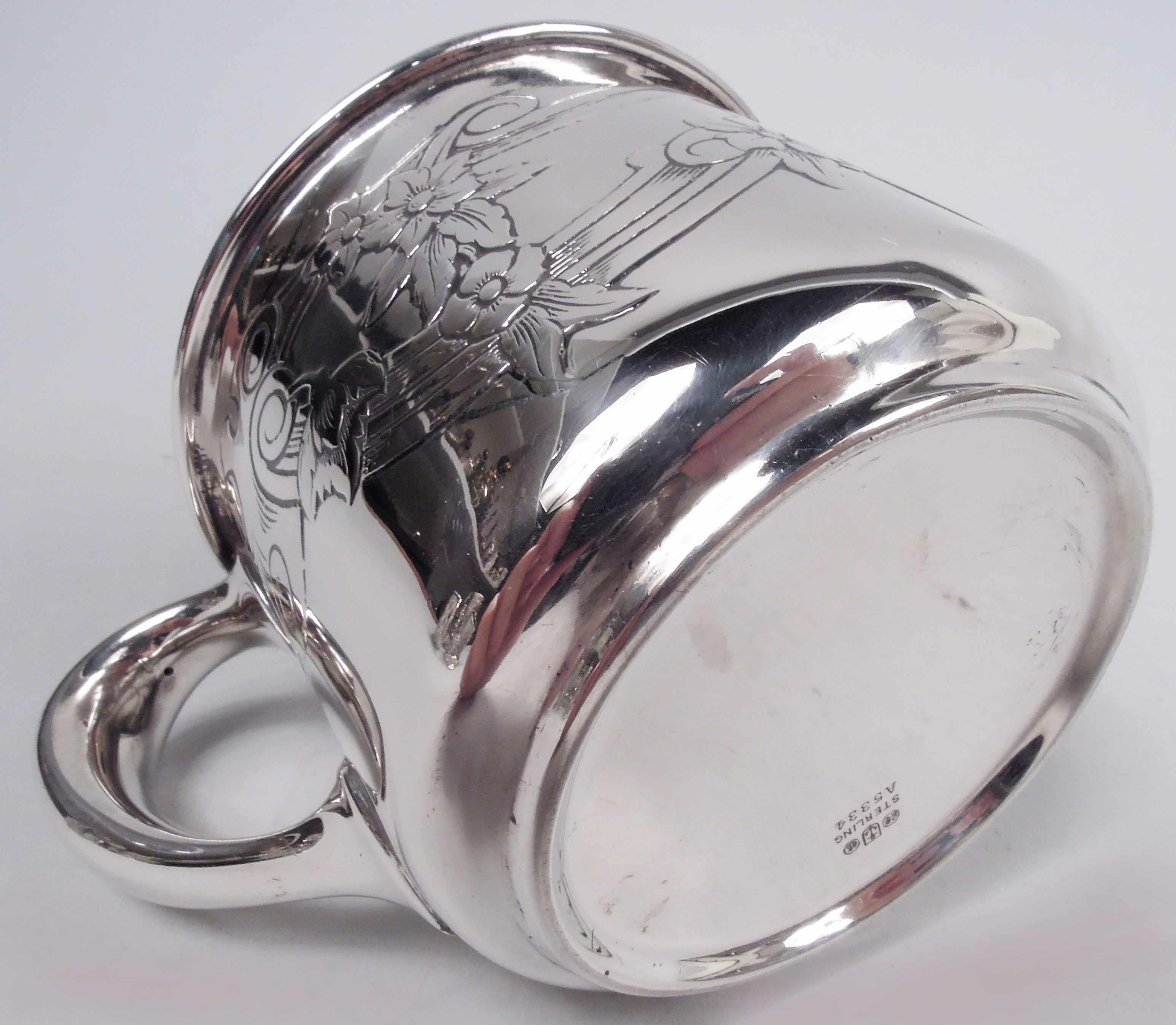 Antique Gorham Art Nouveau Sterling Silver Shaving Mug For Sale 2