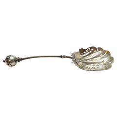 Antique Gorham Ball Sterling Silver Pierced Serving Spoon