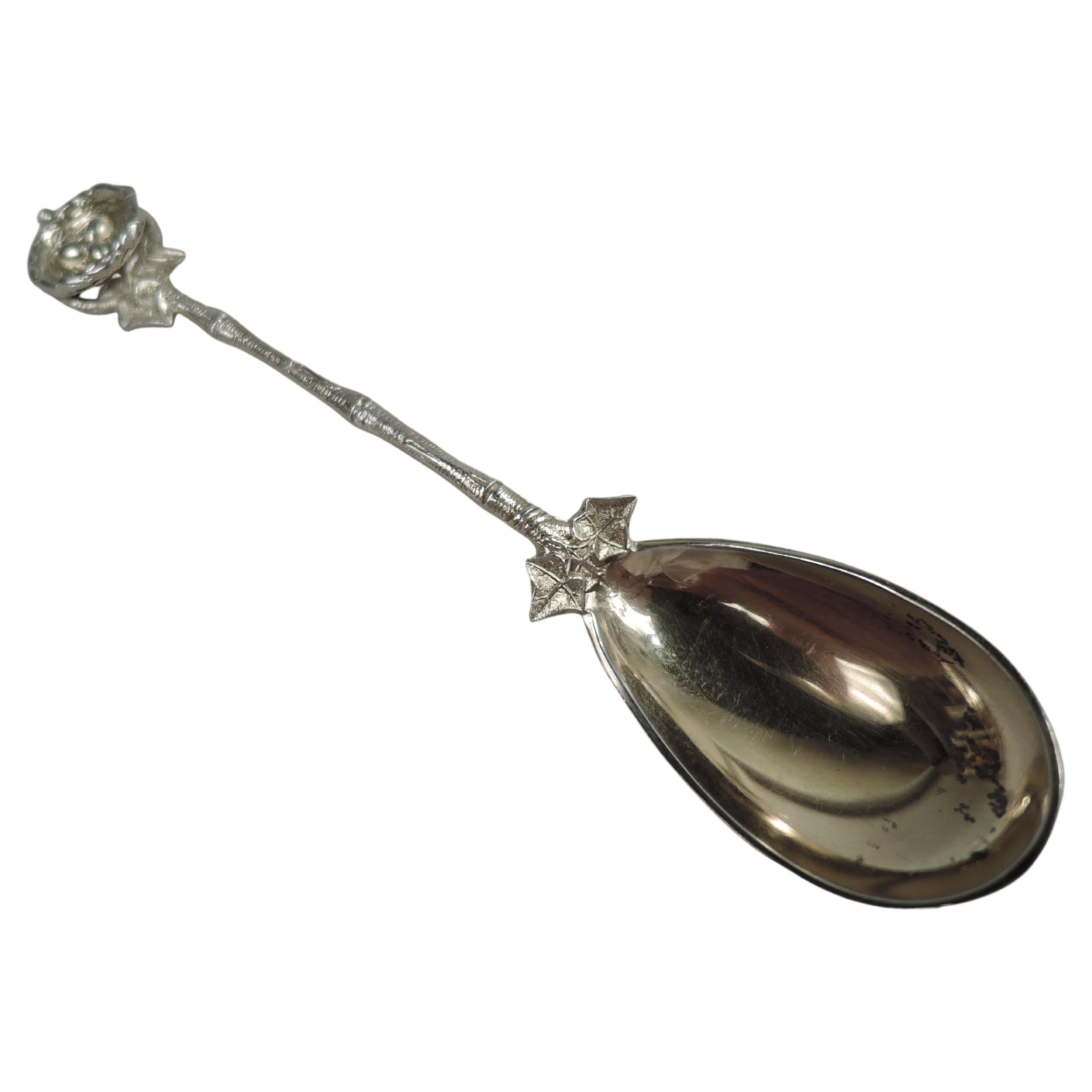 Antique Gorham Bird’s Nest Sterling Silver Egg Spoon For Sale