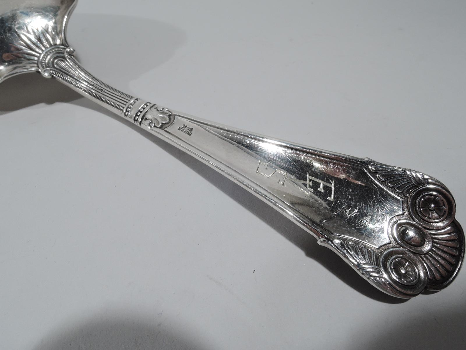 Antique Gorham Cluny Sterling Silver Fish Server In Good Condition In New York, NY