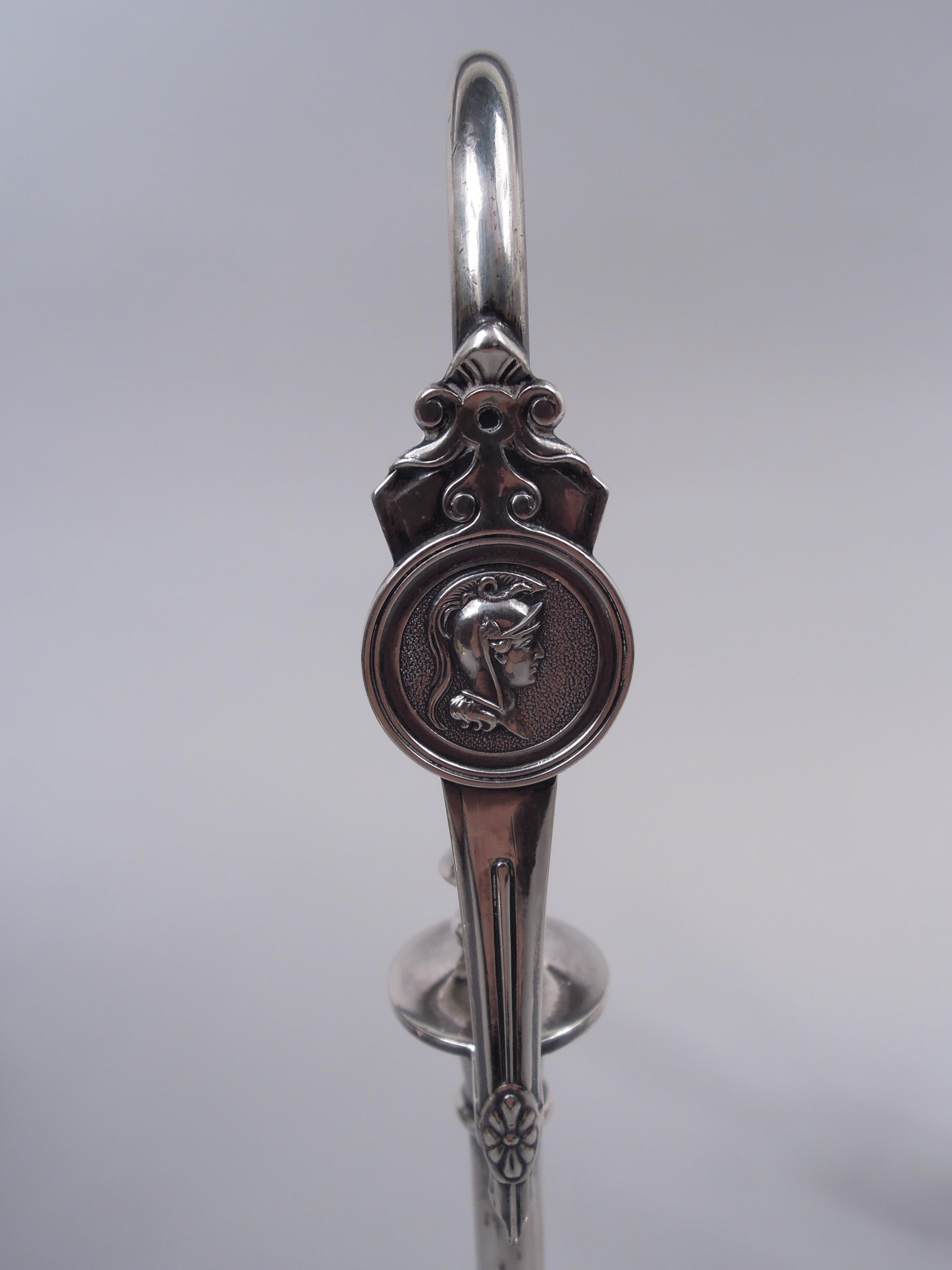 Americano Antico portacucina in argento Gorham Coin con medaglione classico in vendita