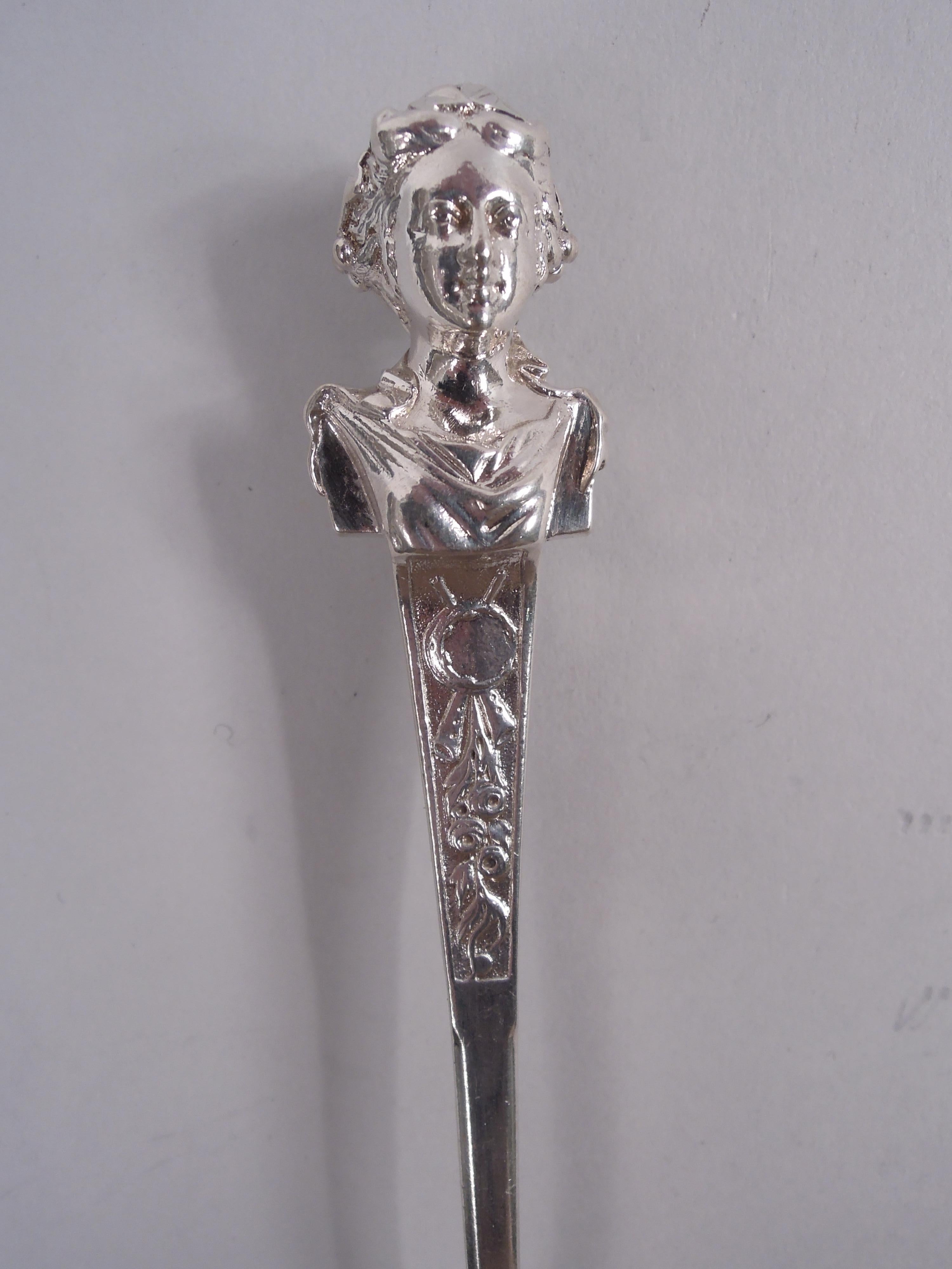 American Classical Antique Gorham Coin Silver Fish Slice in Classical Bust Pattern For Sale