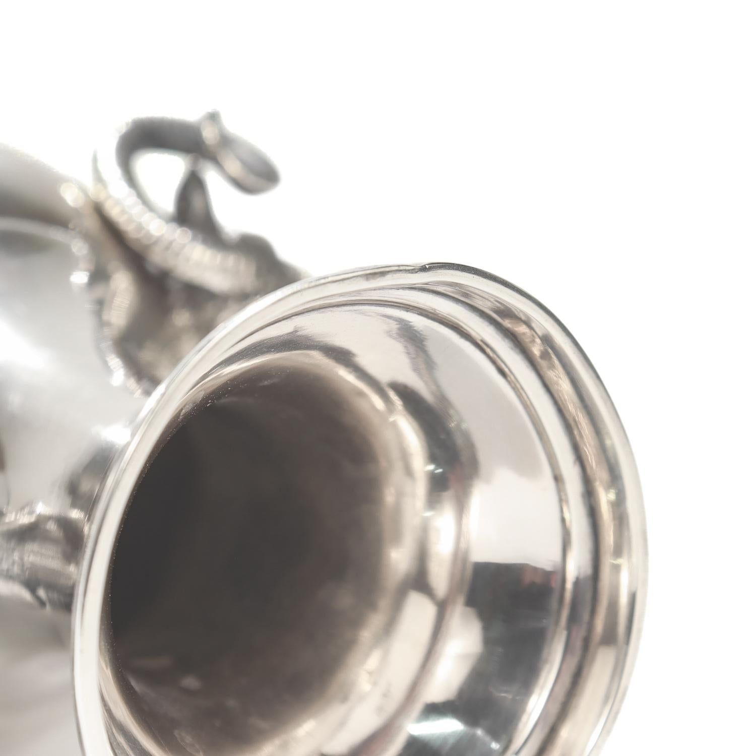 Vaso antico Gorham Coin Silver Greek Revival con manici figurati a testa di ariete in vendita 9