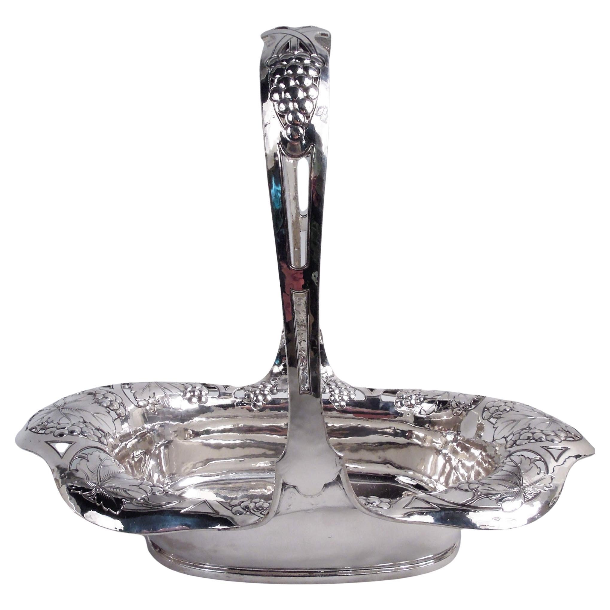 Panier antique Gorham Edwardian Art Nouveau en argent sterling