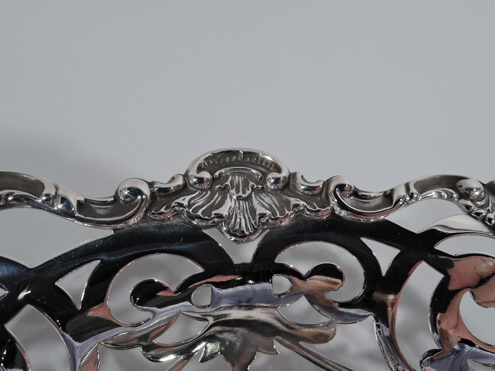 American Antique Gorham Edwardian Classical Pierced Sterling Silver Bowl