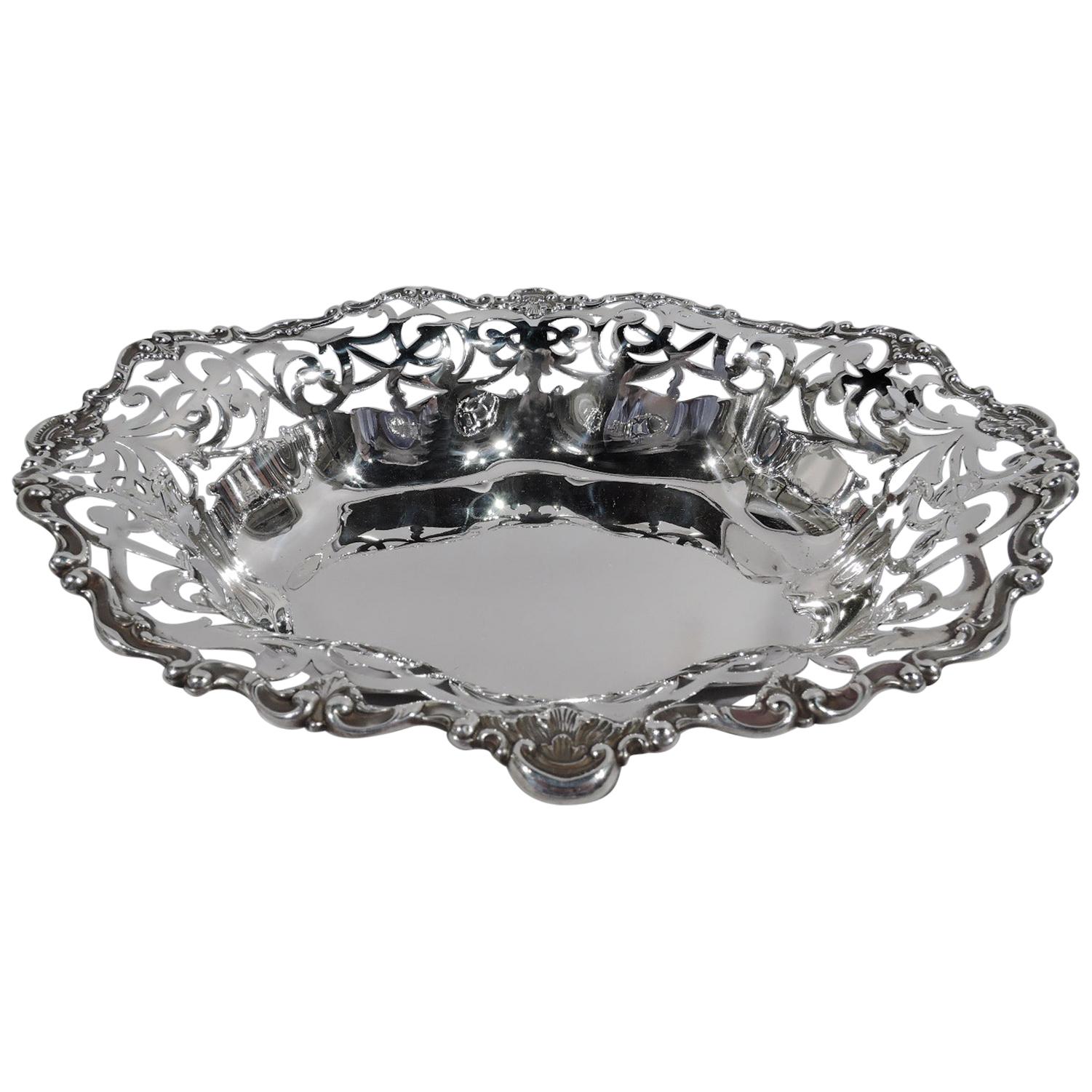 Antique Gorham Edwardian Classical Pierced Sterling Silver Bowl