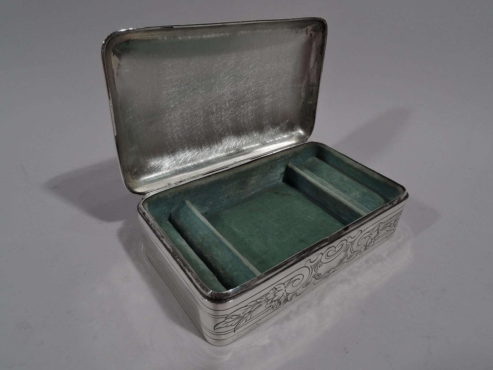 Early 20th Century Antique Gorham Edwardian Classical Sterling Silver Jewelry Box