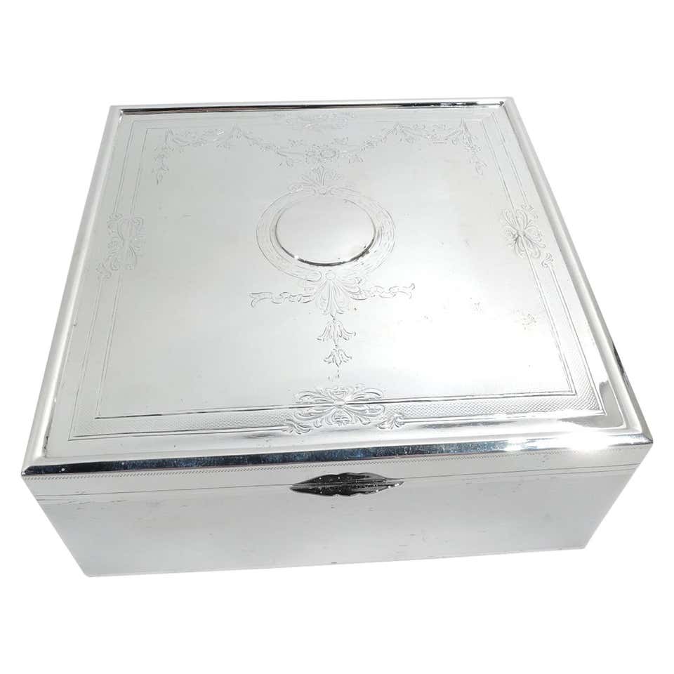 Antique Japanese Silver Cigar, Jewelry or Keepsake Box For Sale at 1stDibs