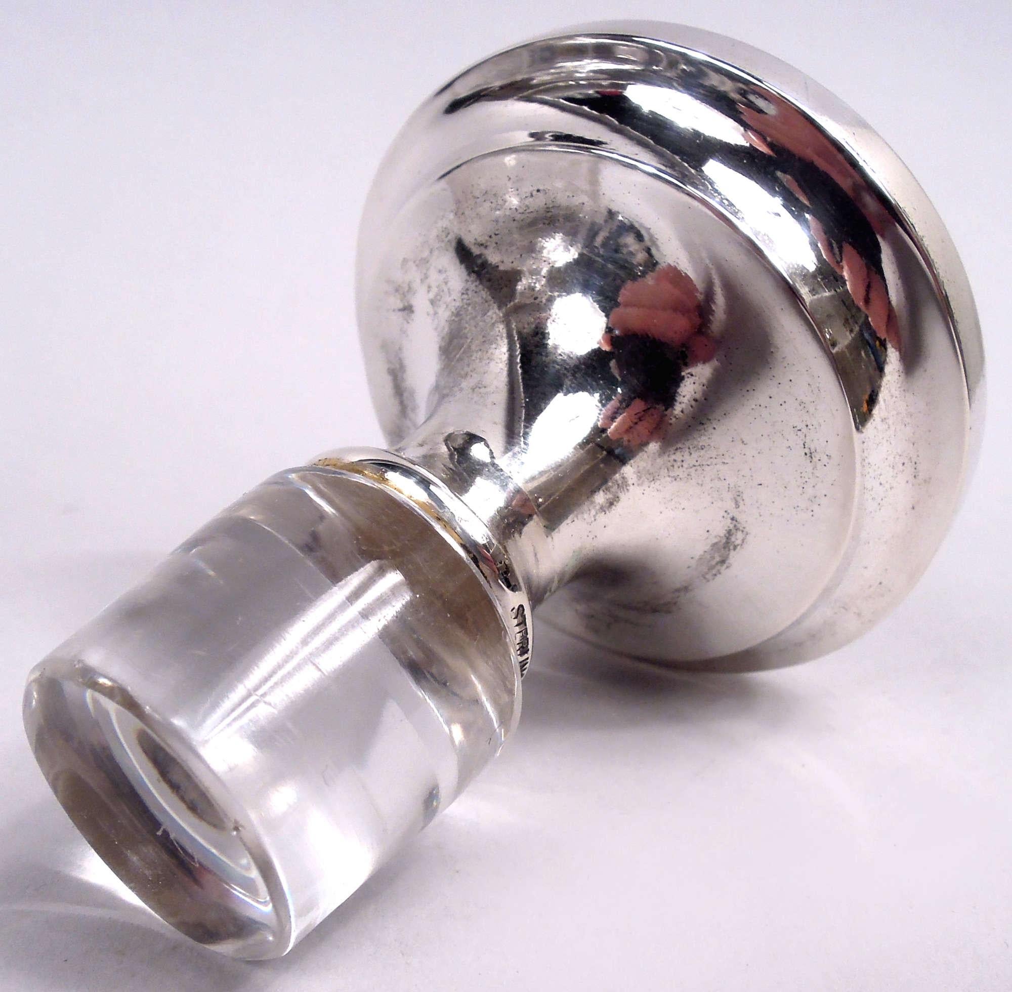 20th Century Antique Gorham Edwardian Regency Enamel & Crystal Perfume Bottle For Sale