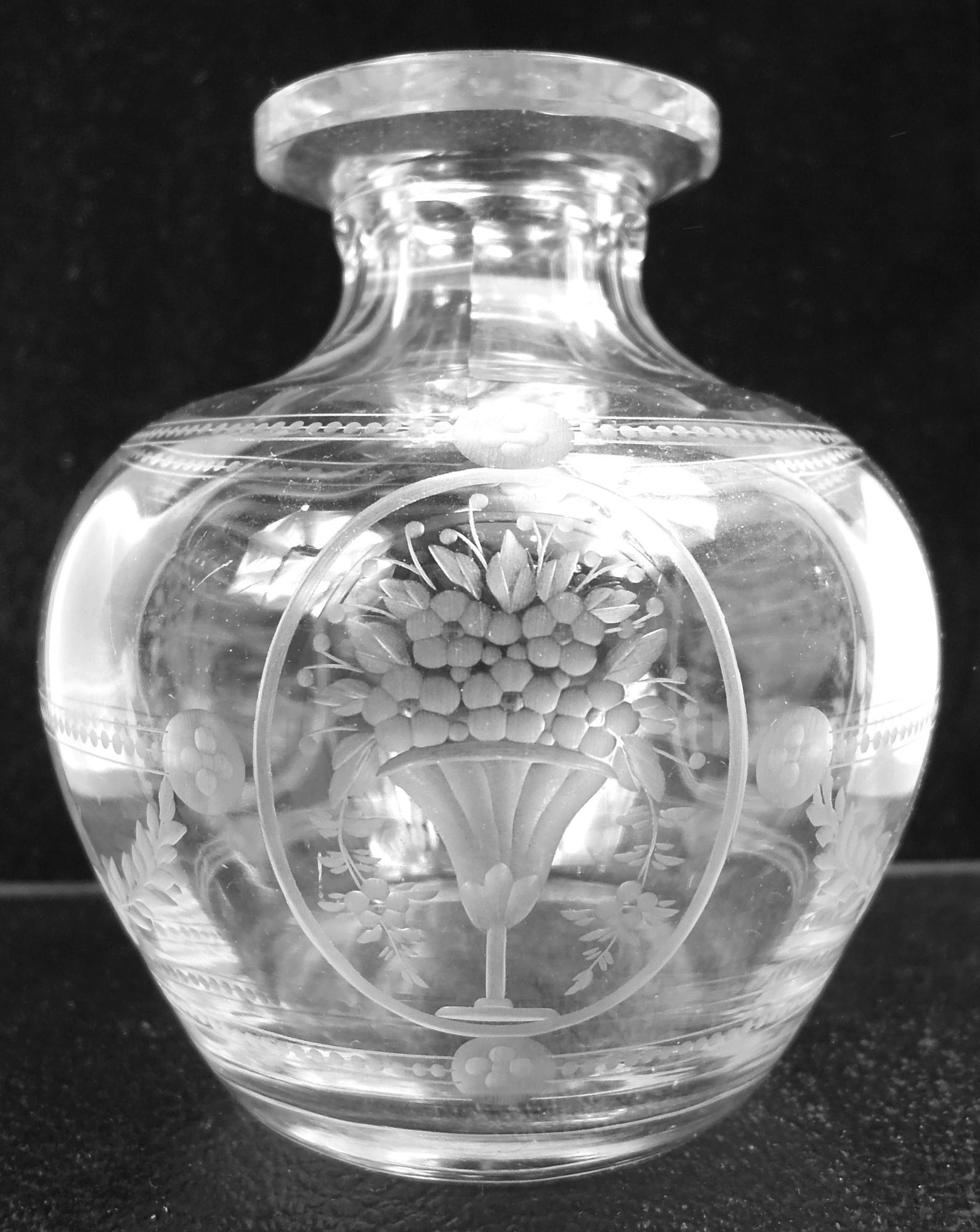 Sterling Silver Antique Gorham Edwardian Regency Enamel & Crystal Perfume Bottle For Sale