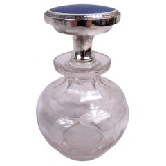 Antique flacon de parfum Gorham Edwardian Regency en émail et cristal