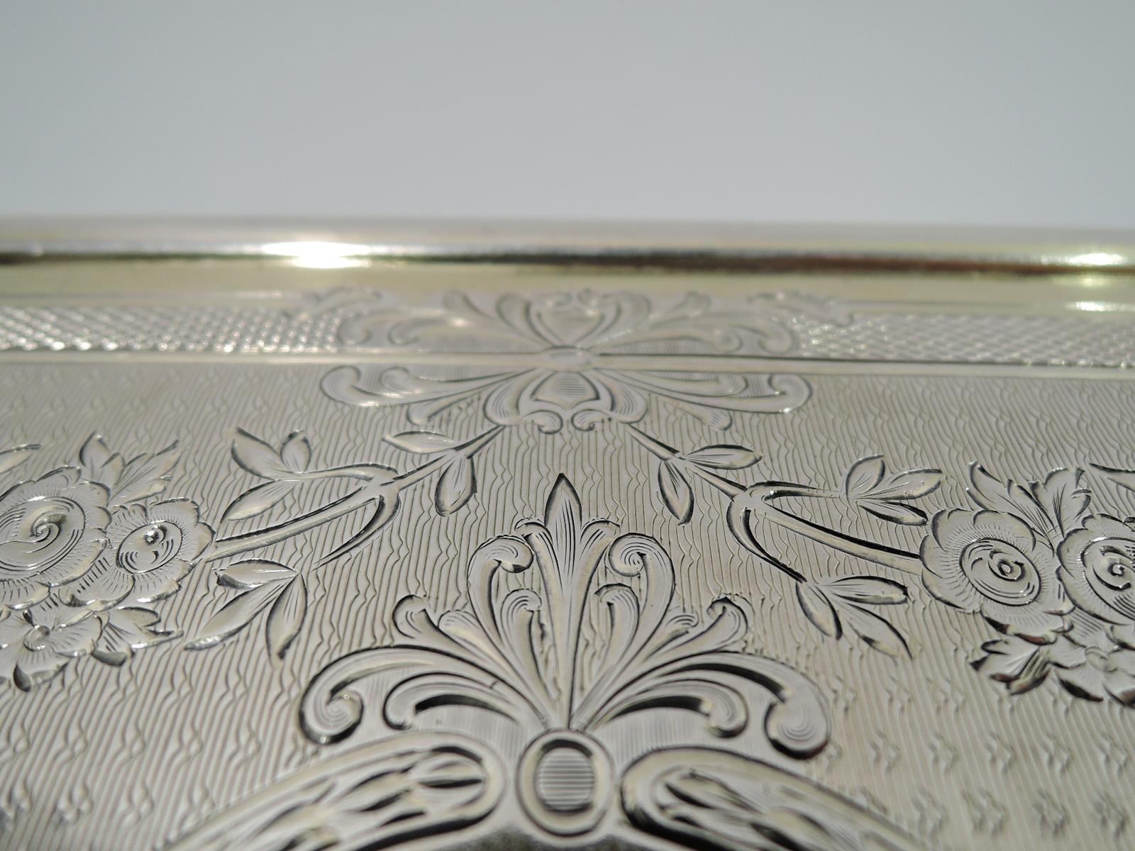 American Antique Gorham Edwardian Regency Gilt Sterling Silver Box