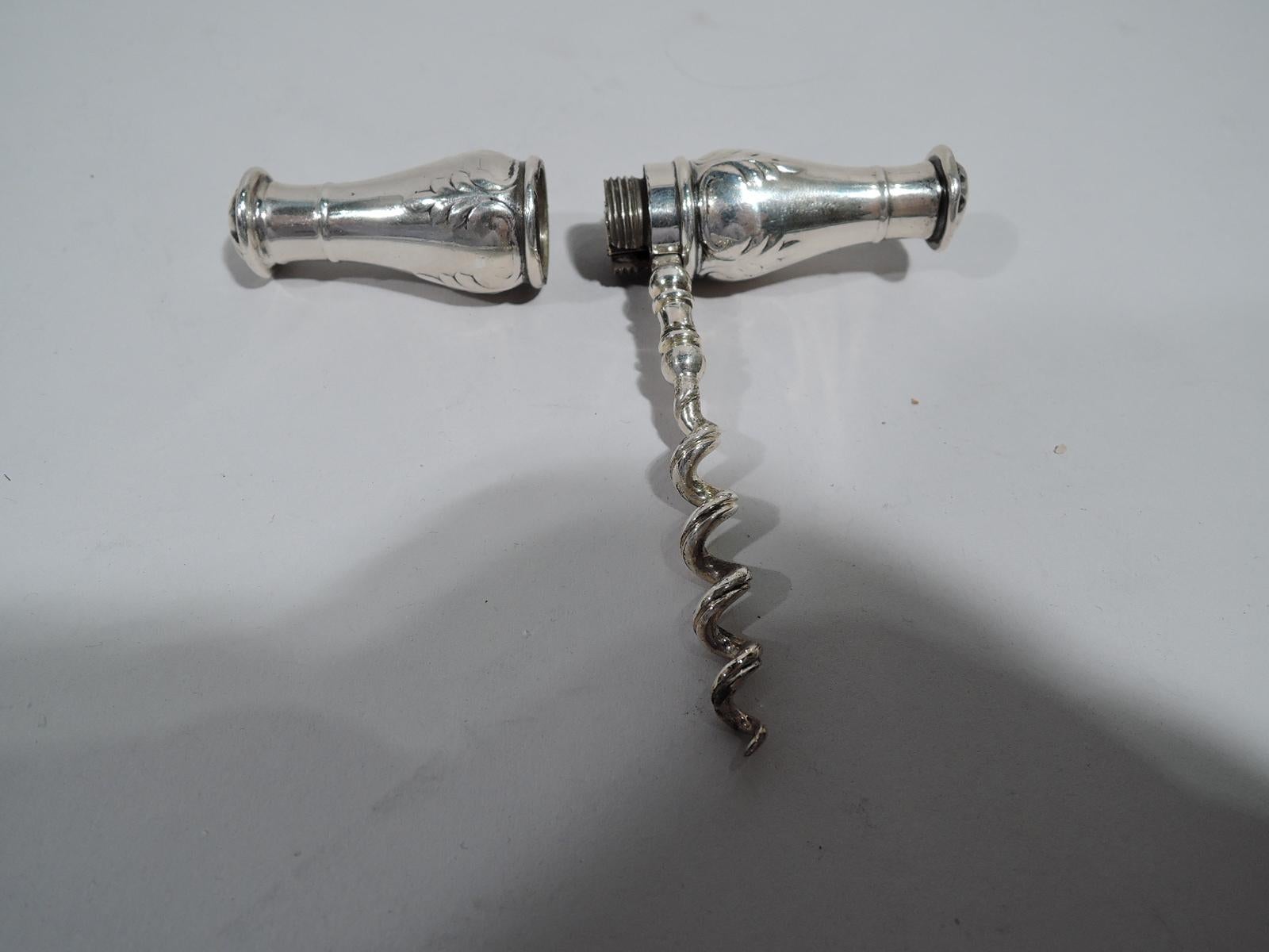 American Antique Gorham Edwardian Regency Sterling Silver Portable Corkscrew