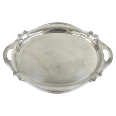 Antique Gorham Edwardian Silver Plate Serving Bar Tray Engraved to Reverend 1945
