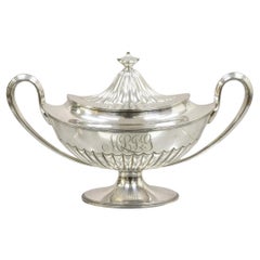 Antique Gorham Edwardian Silver Plated Trophy Urn Covered Sauce Boat Soup Tureen