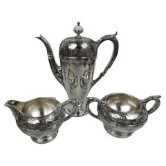 Antique Gorham Edwardian Sterling Silver 3-Piece Coffee Set