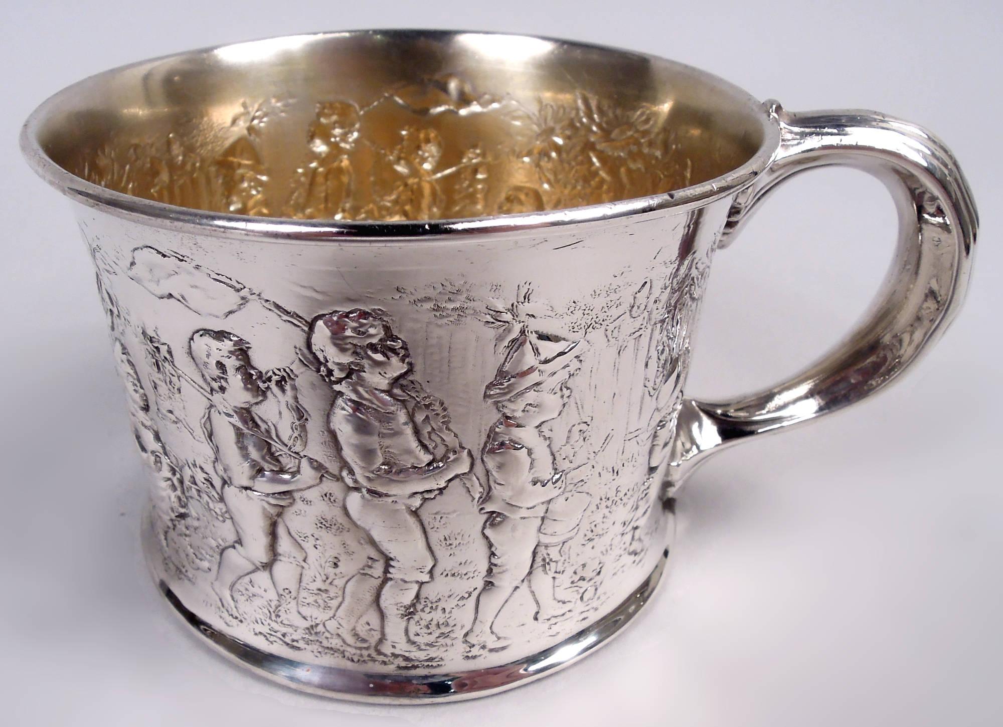 Edoardiano Antique Gorham Edwardian Sterling Silver Boy’s Expedition Baby Cup in vendita