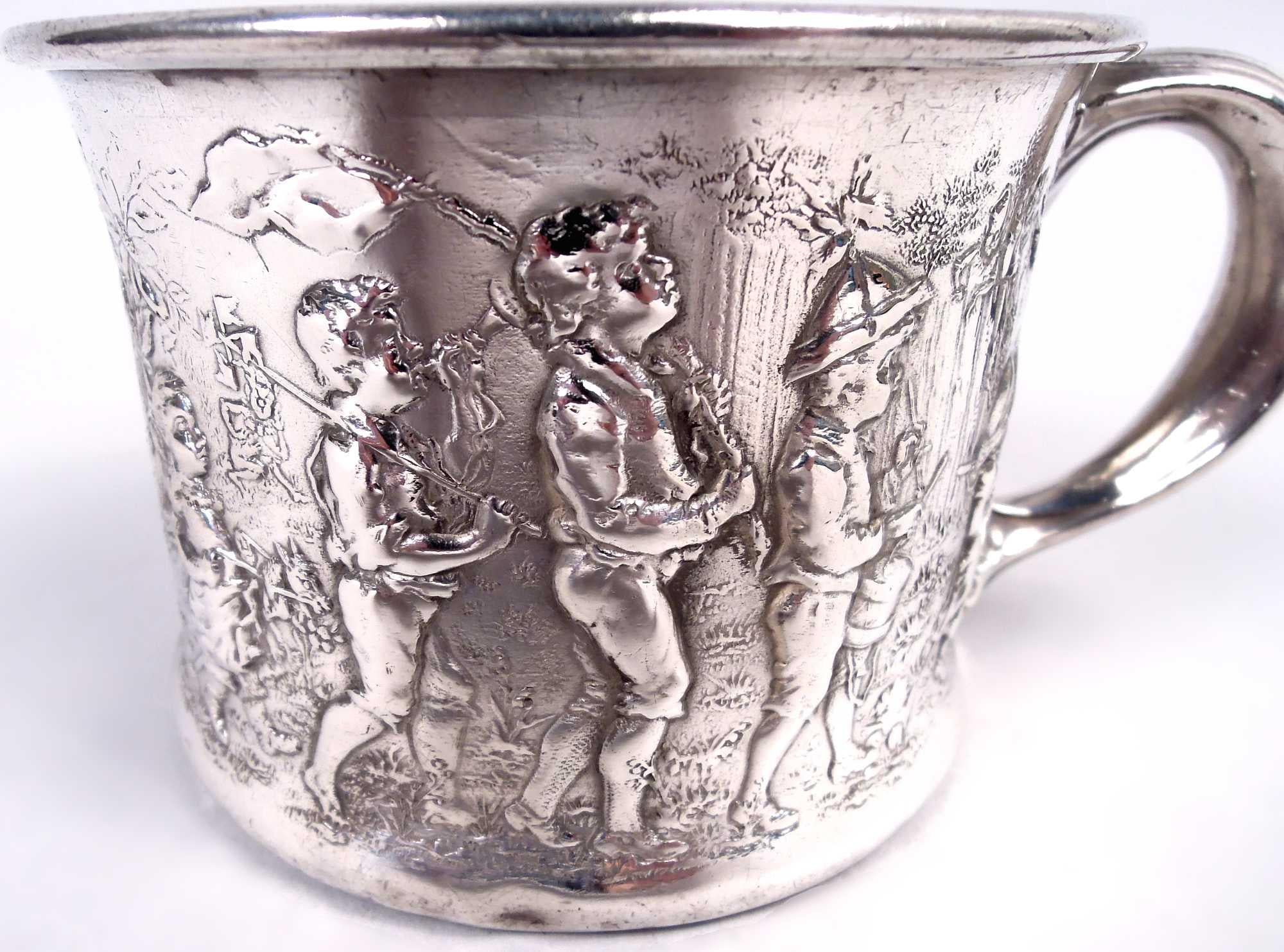American Antique Gorham Edwardian Sterling Silver Boy’s Expedition Baby Cup For Sale