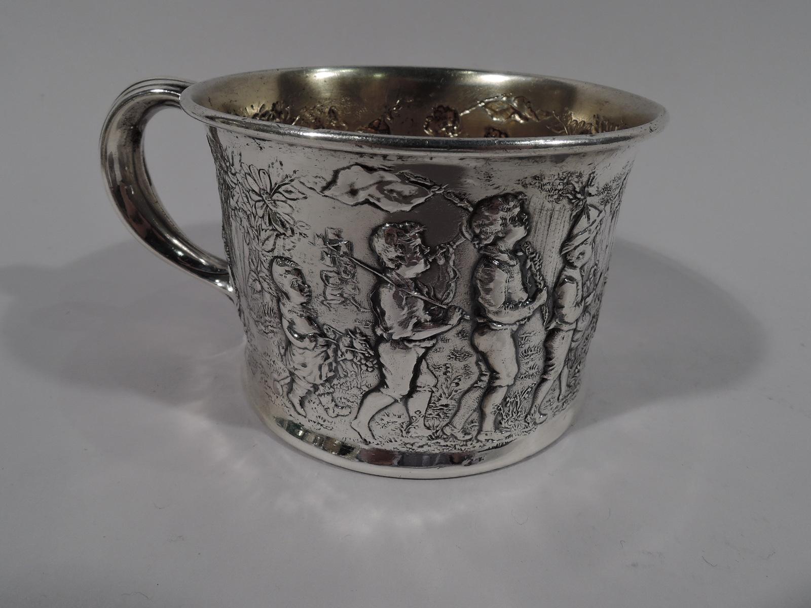 Antique Gorham Edwardian Sterling Silver Boy’s Expedition Baby Cup In Excellent Condition In New York, NY