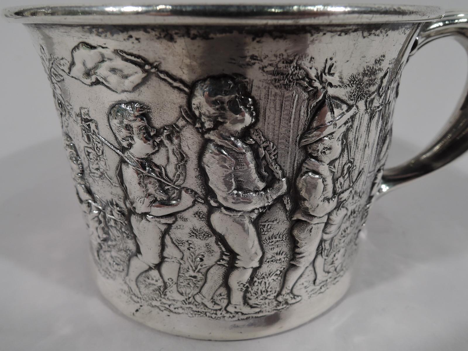 20th Century Antique Gorham Edwardian Sterling Silver Boy’s Expedition Baby Cup
