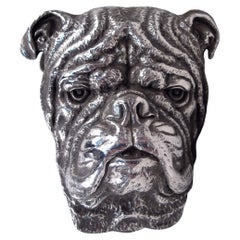 Antike Gorham Edwardian Sterling Silber Bulldogge Büroklammer