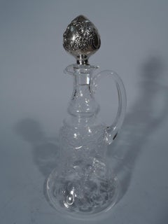 Antique Gorham Edwardian Sterling Silver & Crystal Decanter