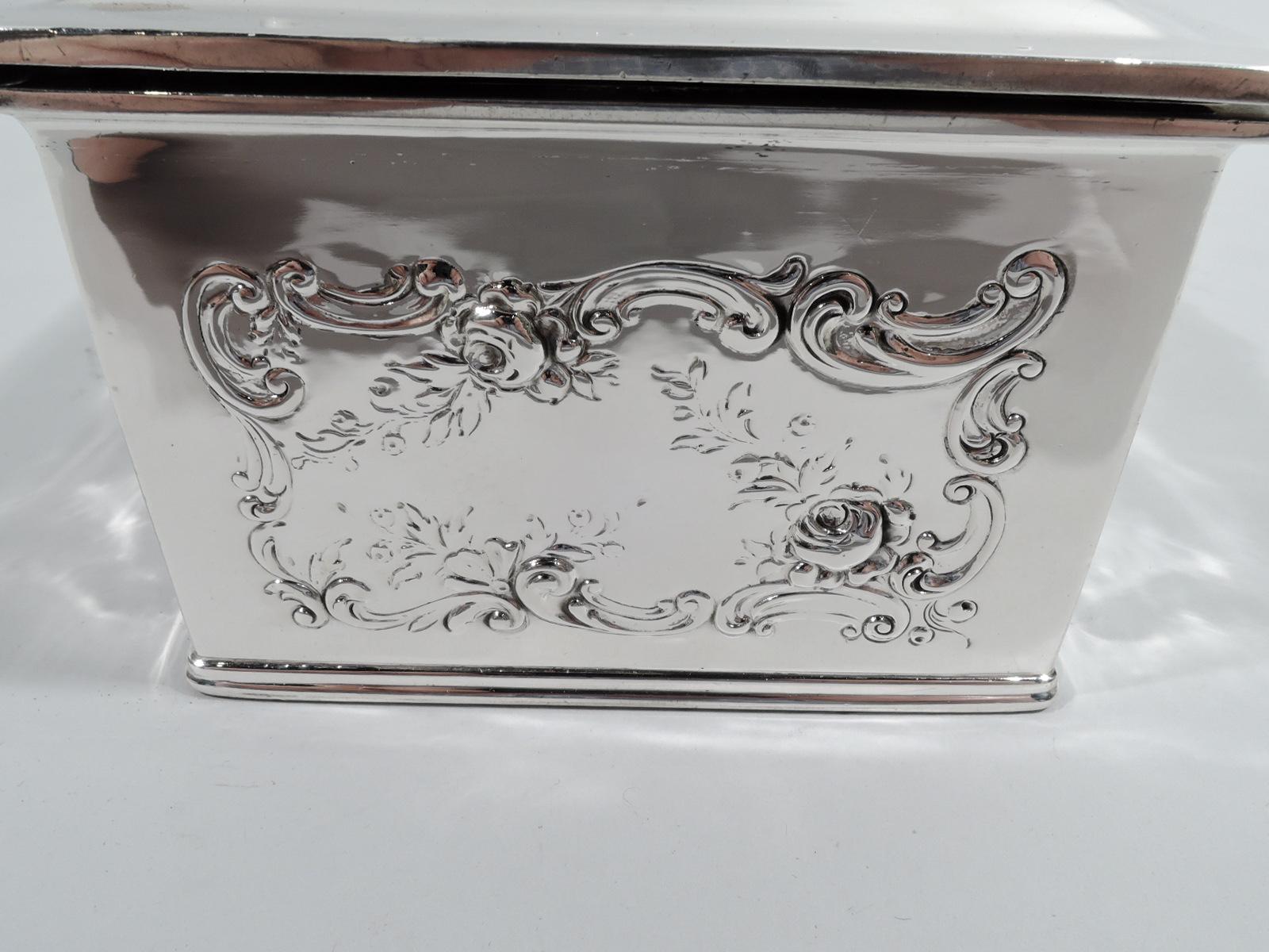 Antique Gorham Edwardian Sterling Silver Keepsake Casket Box In Excellent Condition In New York, NY