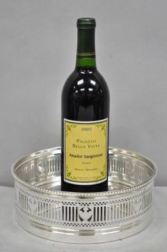 Antique Gorham English Edwardian Silver Plated "Urns" Large 9" Bar Wine Coaster