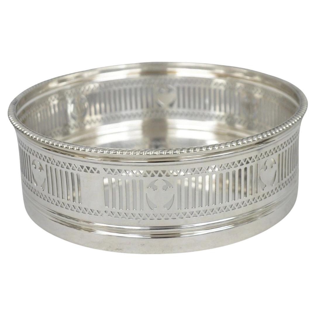 Antique Gorham English Edwardian Silver Plated "Urns" Large 9" Bar Wine Coaster