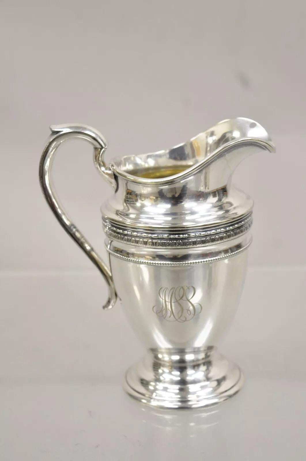 Antike Gorham Englisch Edwardian Small Silver Plated Chased Creamer Pitcher im Angebot 4