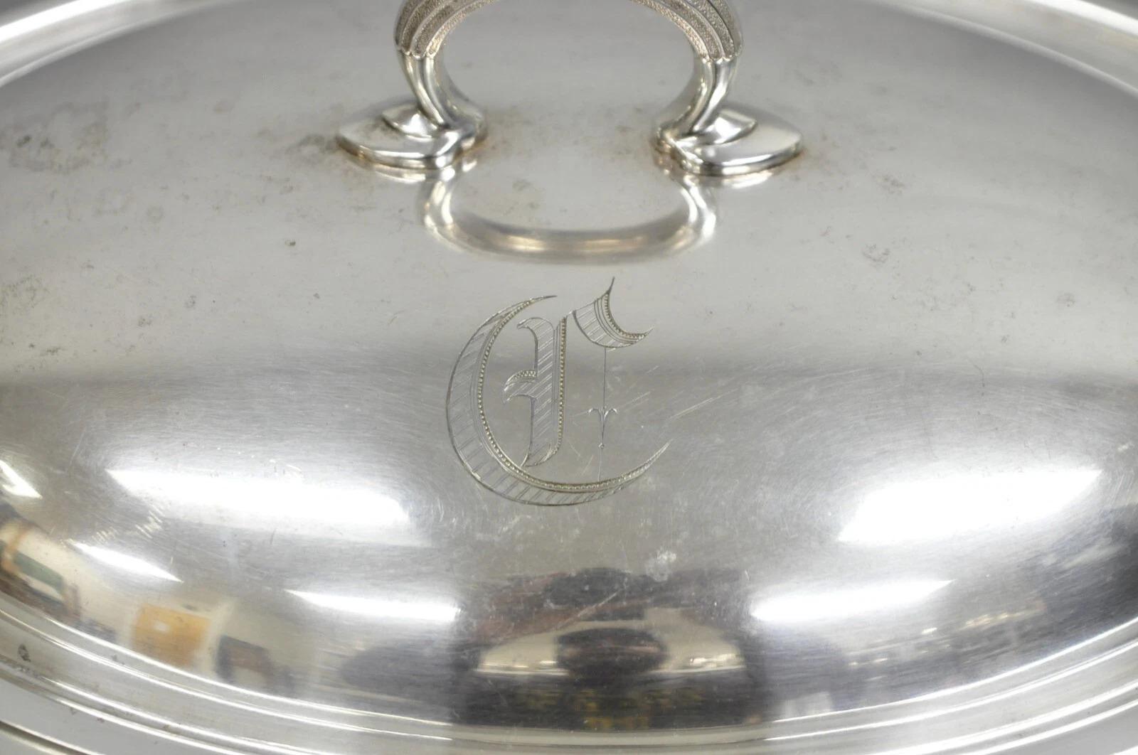 Sconosciuto Antico scaldavivande in argento placcato Gorham English Regency Edwardian in vendita