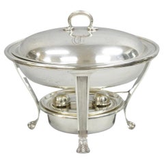 Antiguo calientaplatos Gorham chapado en plata de la Regencia inglesa eduardiana