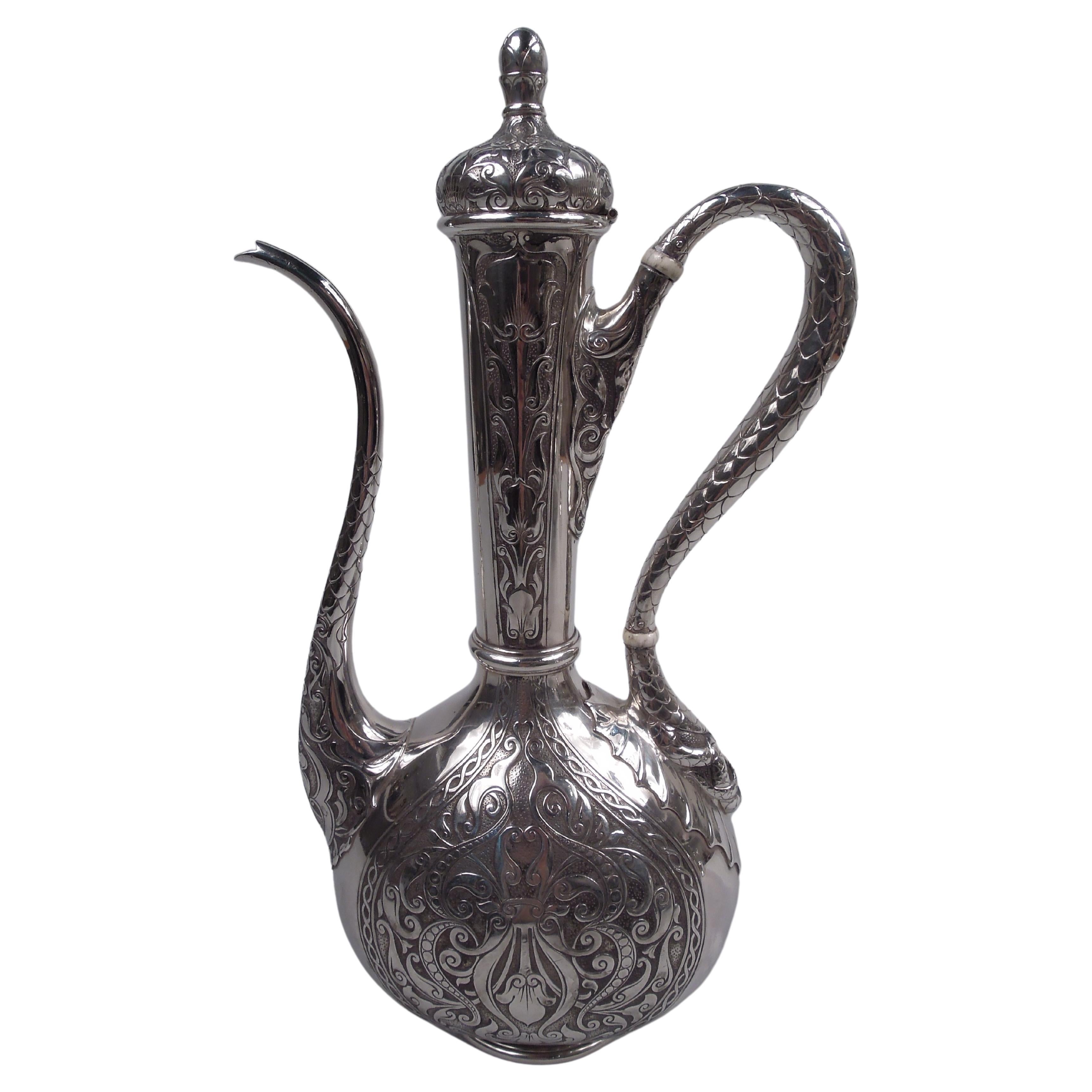 Antique Gorham Exotic Turkish Sterling Silver Coffeepot, 1900 For Sale