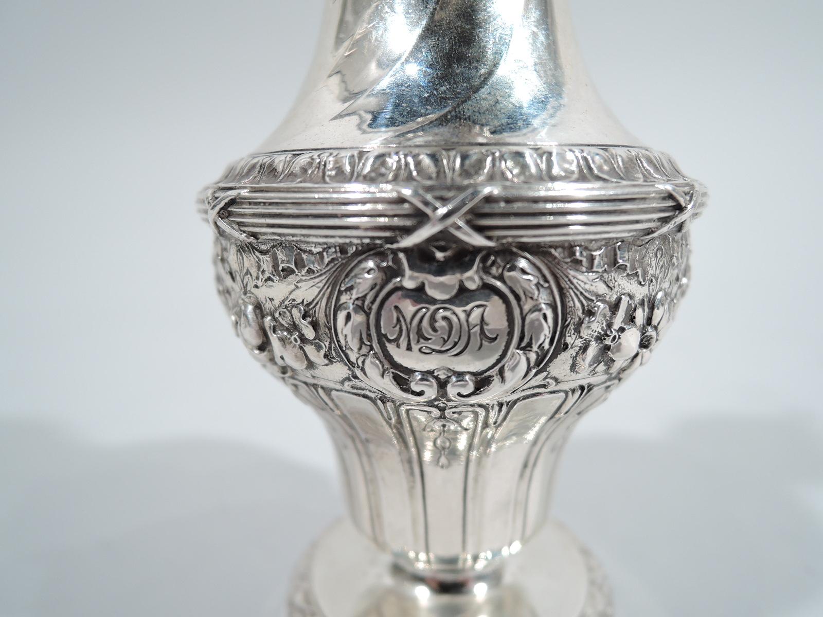 19th Century Antique Gorham French Classical Sterling Silver Salt and Pepper