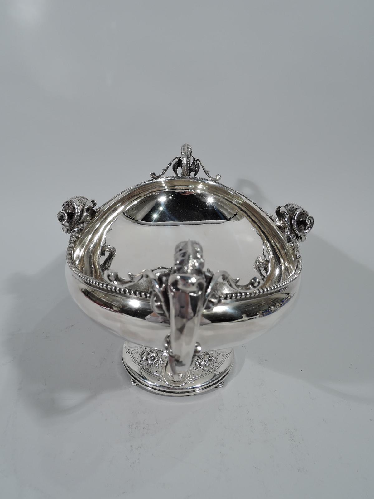 American Antique Gorham Greek Revival Coin Silver Footed Bowl