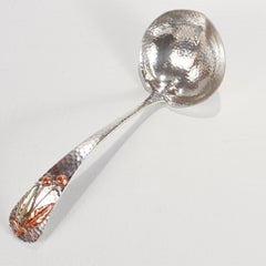 Antique Gorham Hand-Hammered Sterling Silver & Mixed Metals Sauce Ladle