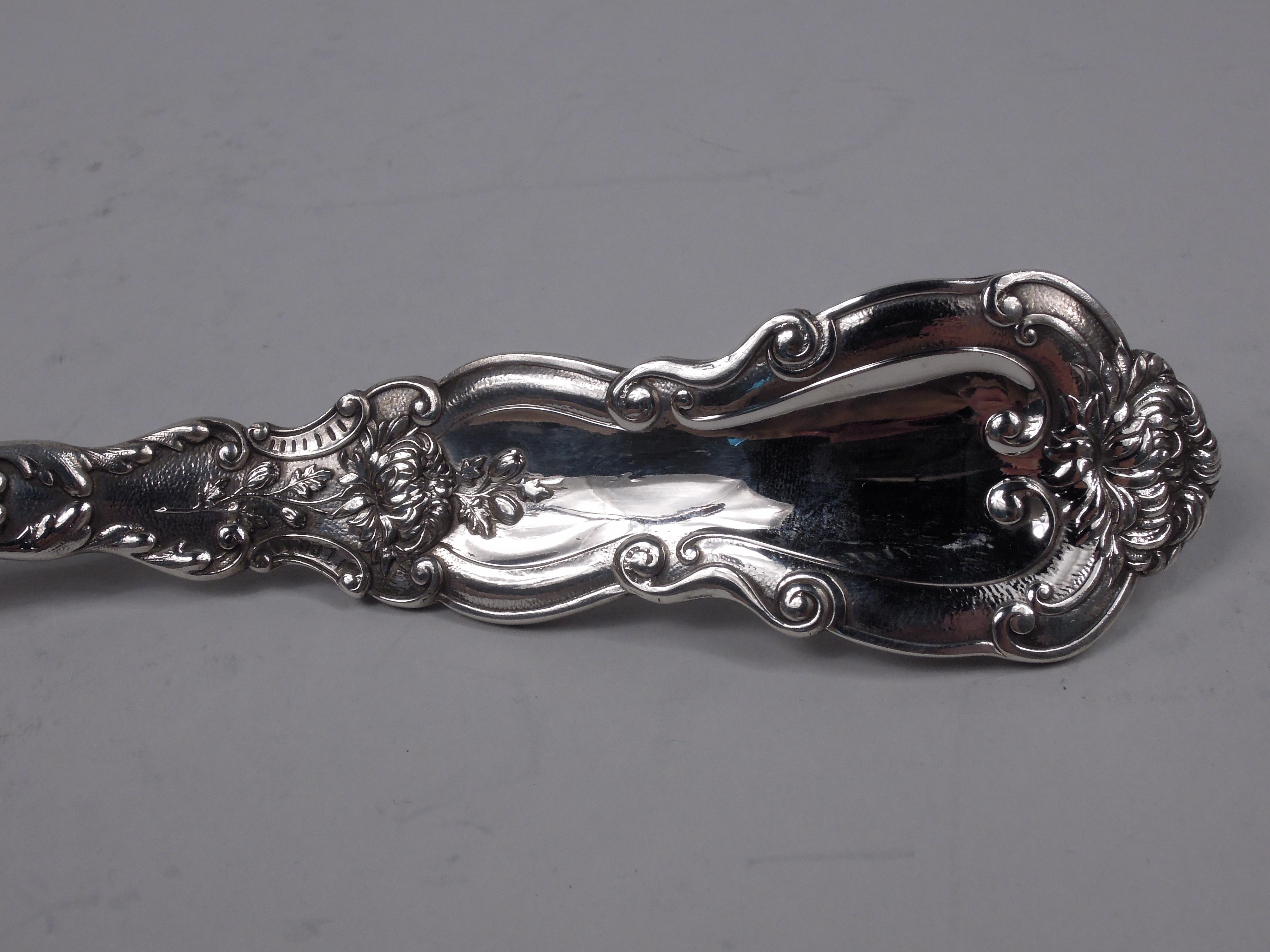 19th Century Antique Gorham Imperial Chrysanthemum Sterling Silver Soup Ladle For Sale