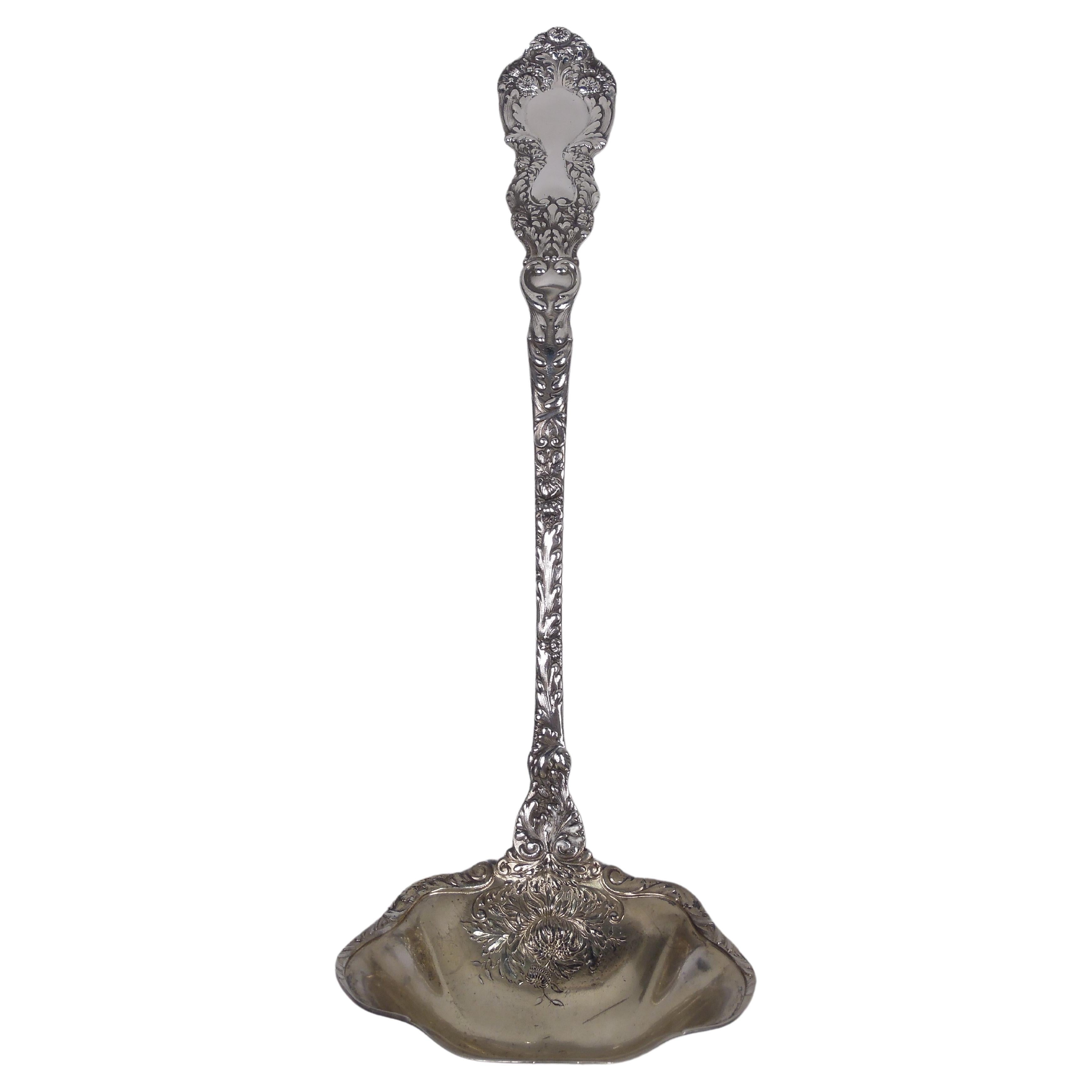Antique Gorham Imperial Chrysanthemum Sterling Silver Soup Ladle For Sale