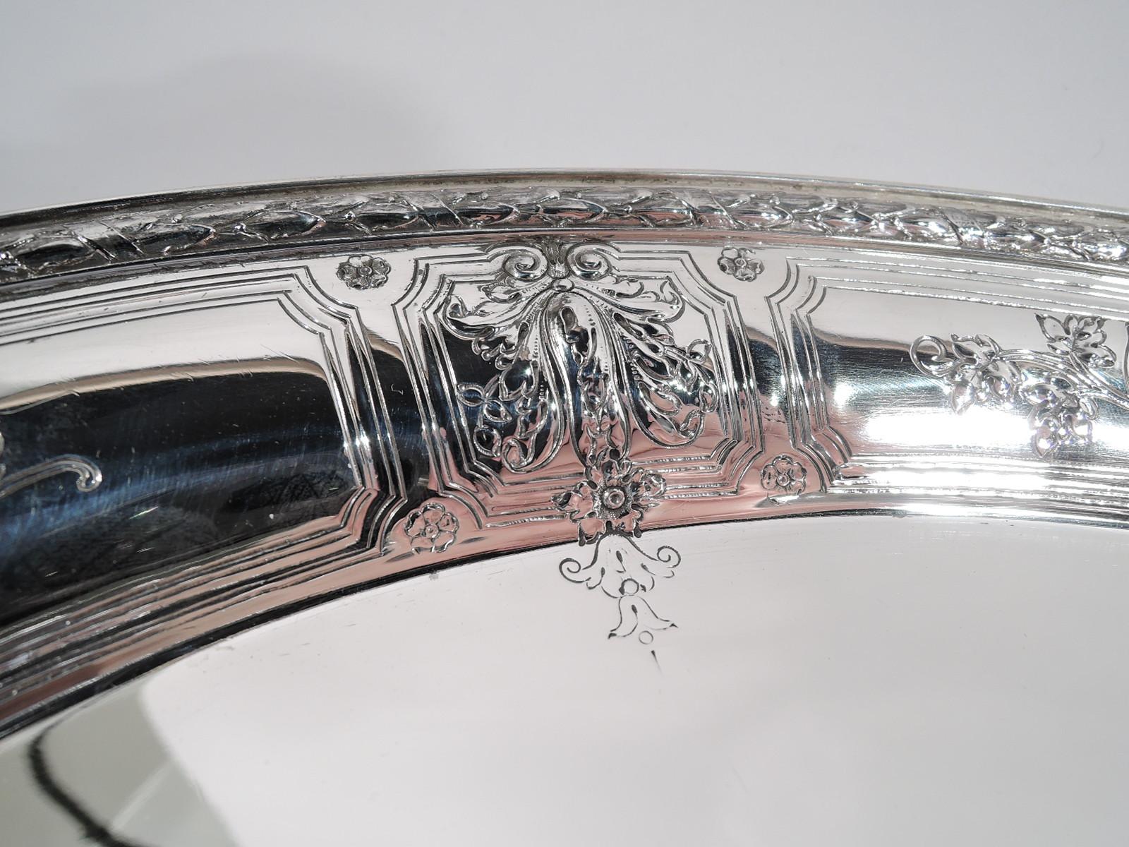 Antique Gorham Maintenon Sterling Silver Serving Tray In Excellent Condition In New York, NY