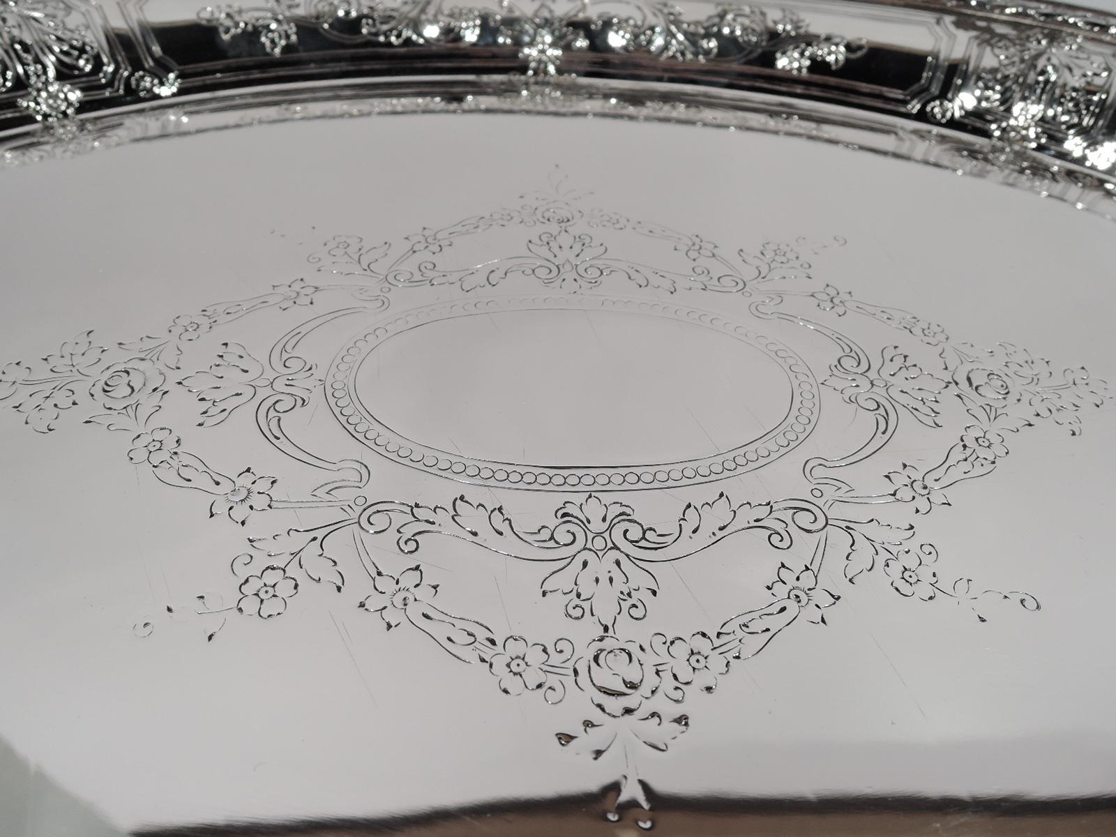 Antique Gorham Maintenon Sterling Silver Serving Tray 1